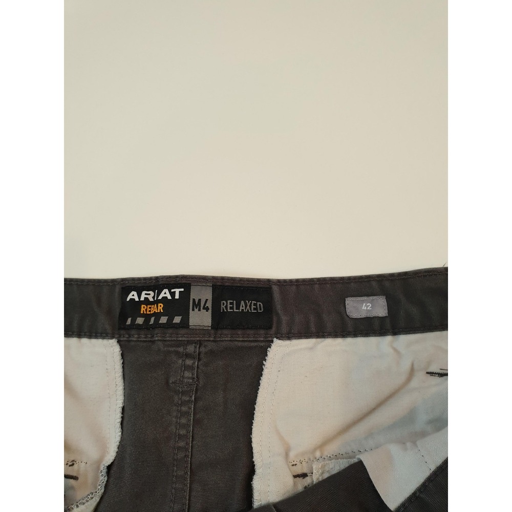Ariat Rebar Cargo Shorts Mens 42 Gray M4 Relaxed Utility Workwear Cotton Blend - Picture 5 of 16